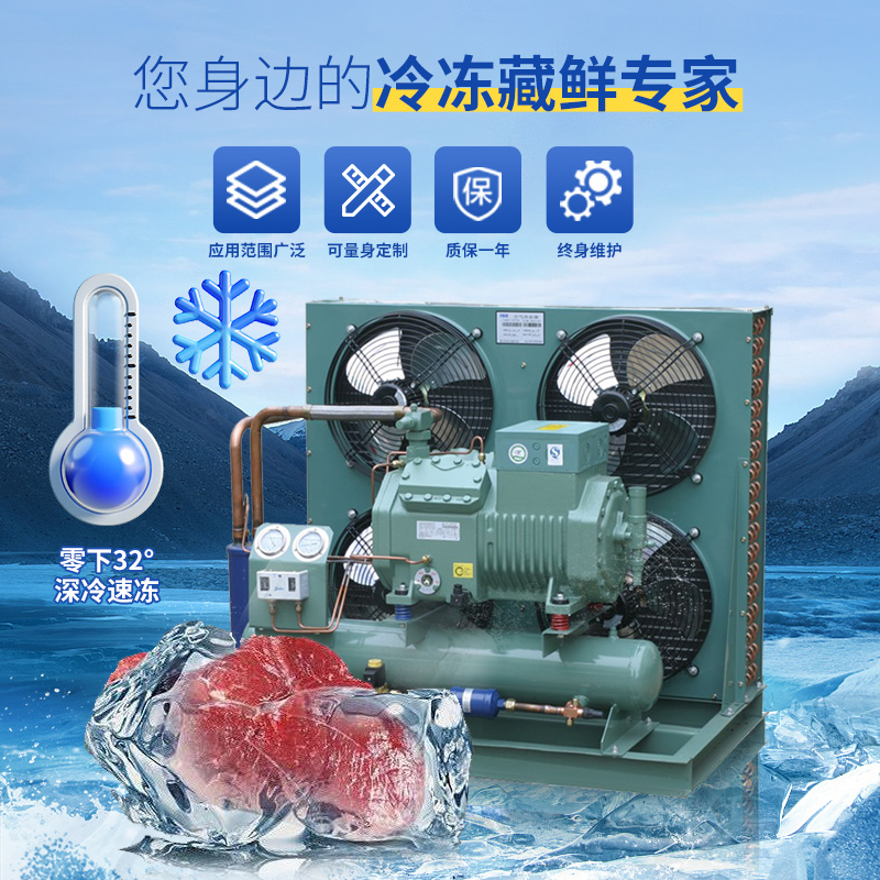 博德泽制冷冷库制冷机组一体机制冷压缩机谷黑型冷冻保鲜库用全套设备