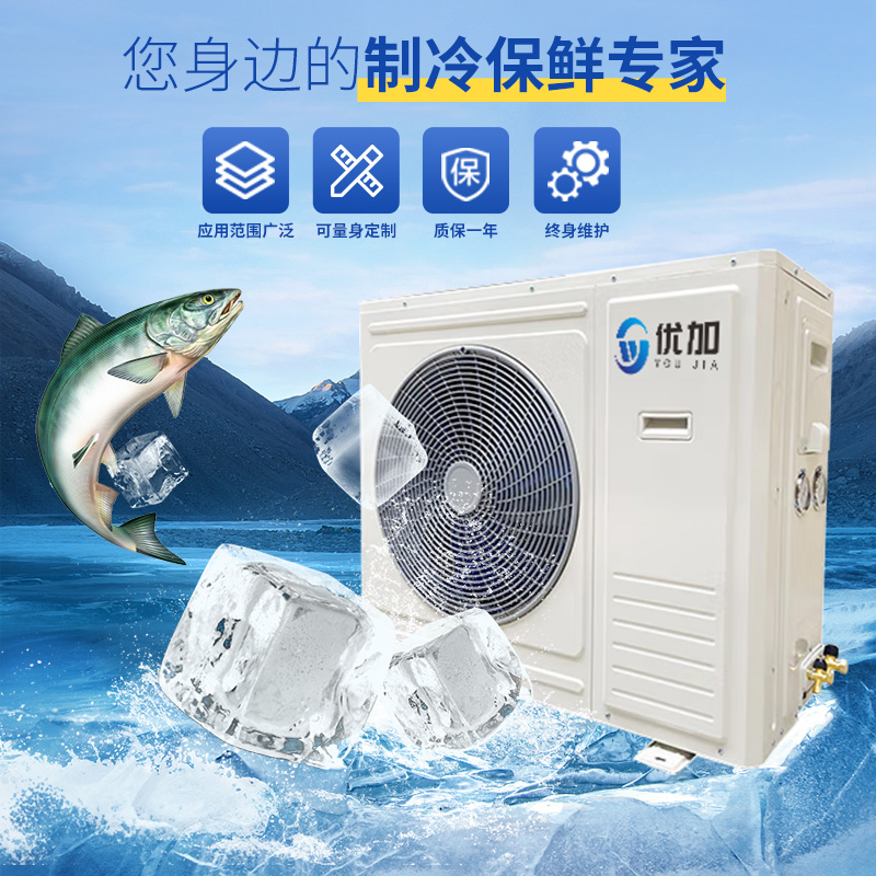 全新低温制冷机组3P/4P/5P/6P/7P全封闭涡旋压缩机冷冻一体侧出风