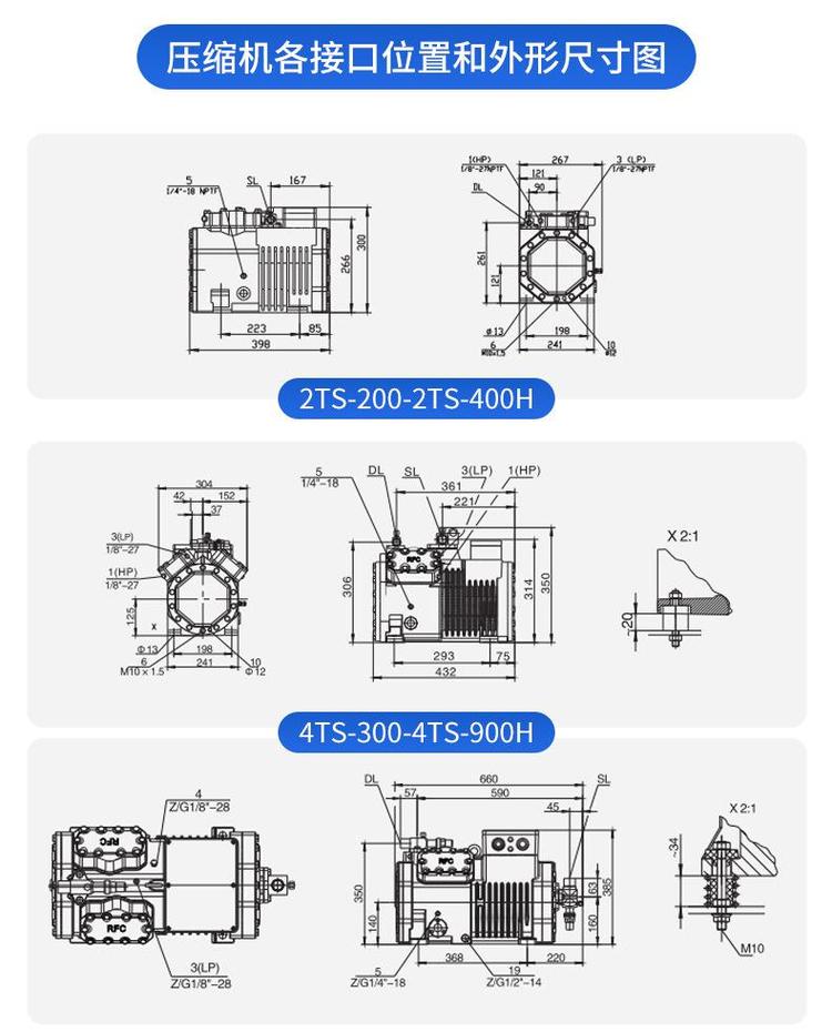 批发 半封闭活塞压缩机4TS4VS6WS保鲜冷库制冷高温压缩机(pic4)