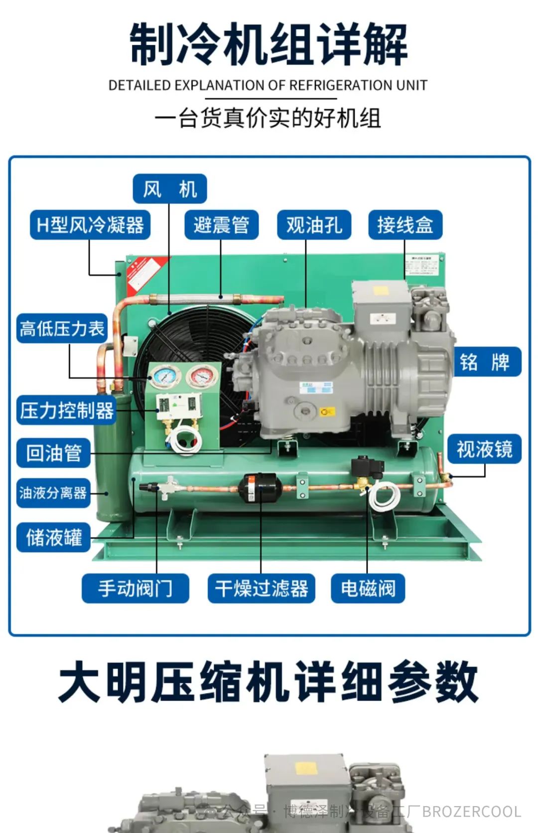 大明制冷半封闭冷库制冷机组冷冻压缩机组冷冻库系列压缩机(pic11)